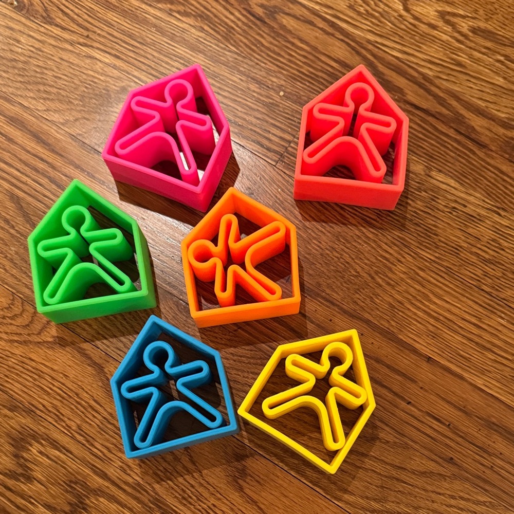 Colorful Kids Building Block Shape Set - Pink, Red, Green, Orange, Blue, Yellow